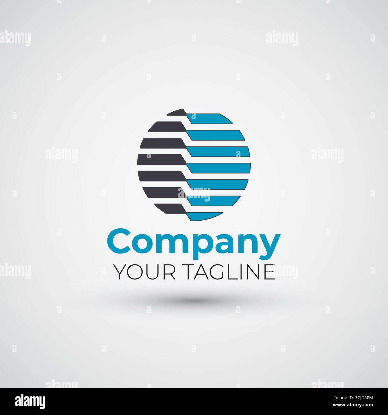 circle abstract wave logo with blue color Stock Vector