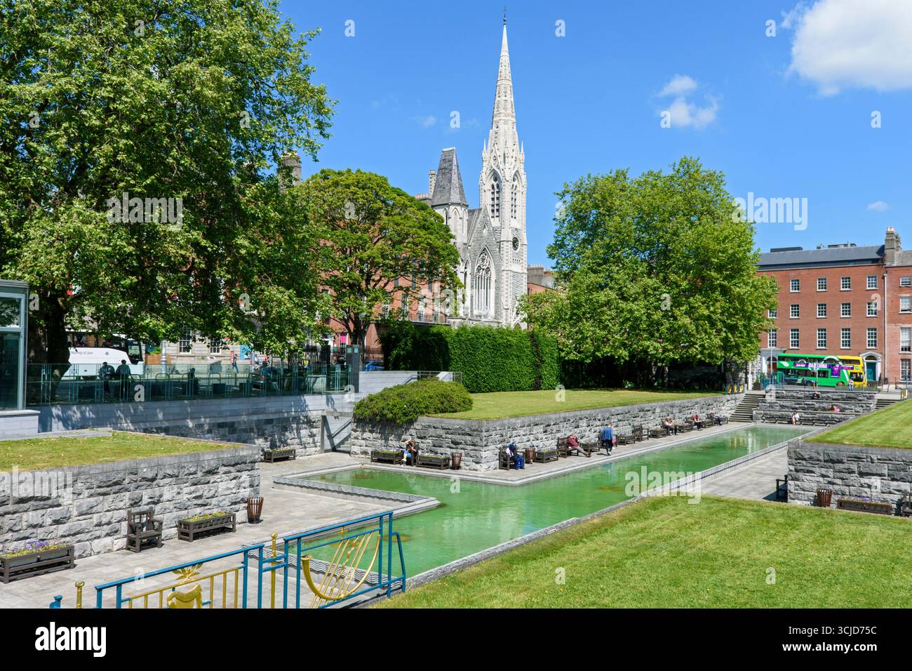Abbey Presbyterian Church from the Garden of Remembrance, Parnell Square, Dublin, Ireland.  Erected 1864, designed by Andrew Heiton of Perth, Scotland Stock Photo