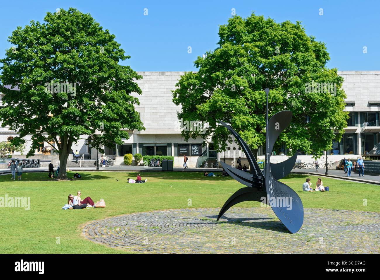 Cactus provisoire, a sculpture by Alexander Calder,1967.  Fellows' Square, Trinity College, Dublin, Ireland. Stock Photo