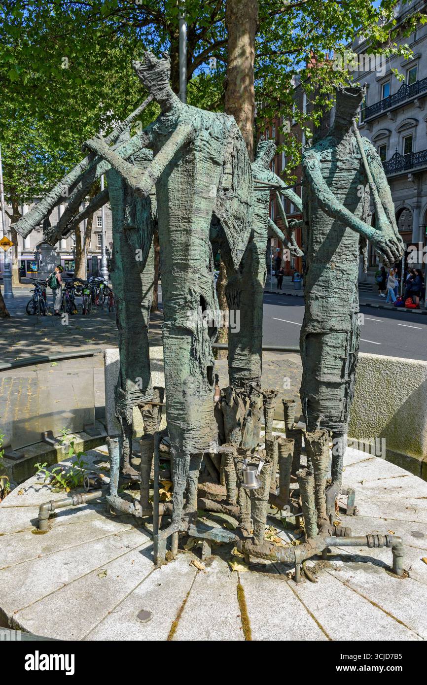 The Thomas Davis Memorial Fountain, a sculpture by Edward Delaney, Dame Street, Dublin, Ireland. Stock Photo