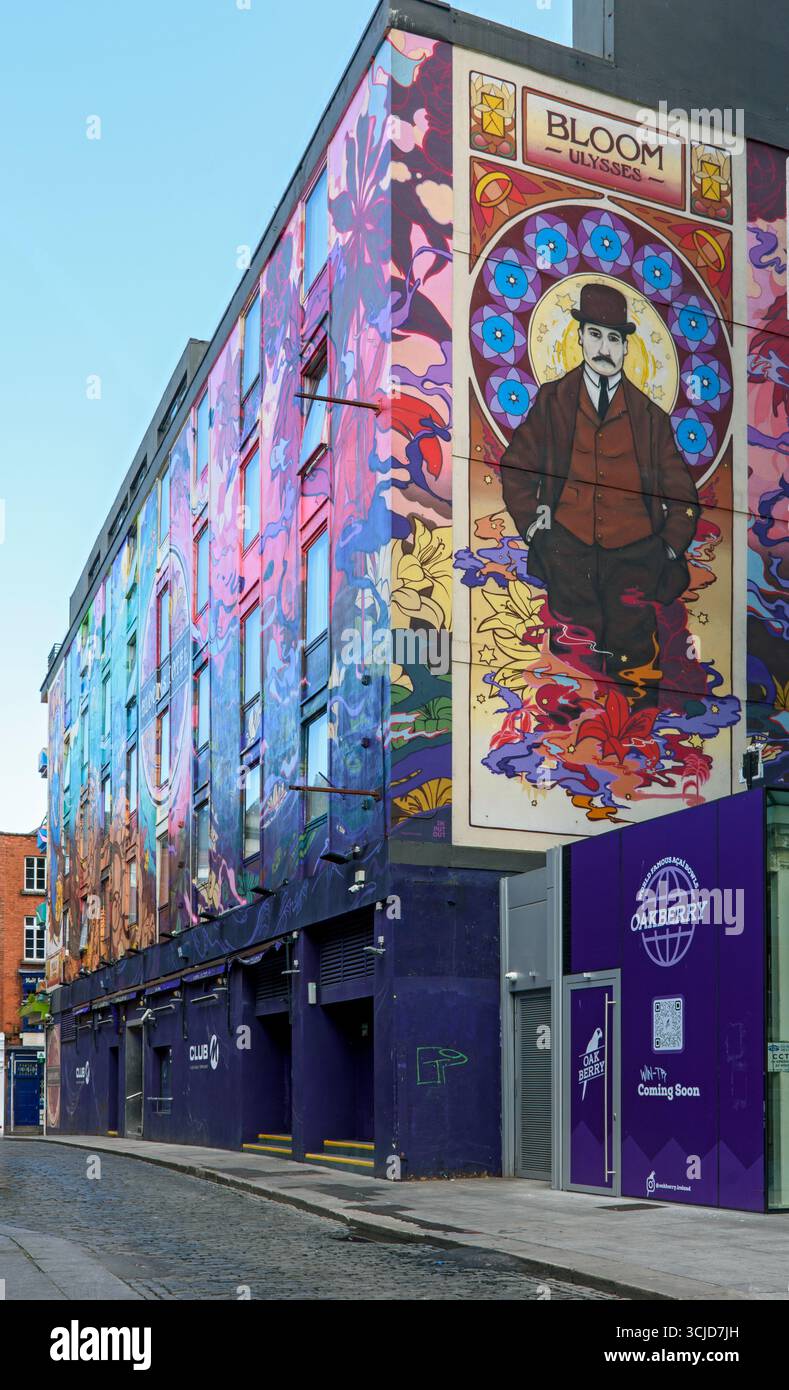 Blooms Hotel in the Temple Bar district, Dublin, Ireland.  Murals by James Esrley. Stock Photo