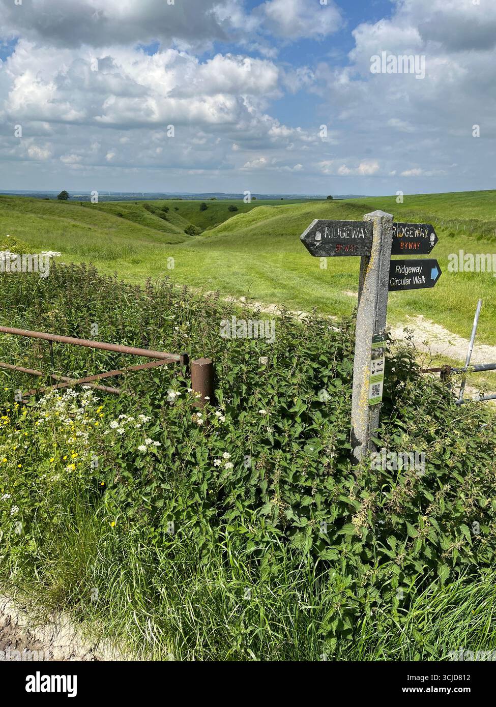 Signpost on The Ridgeway Path, Wiltshire - Smartphone Captured Stock Image Signpost on The Ridgeway Path, Wiltshire - Smartphone Captured Stock Image