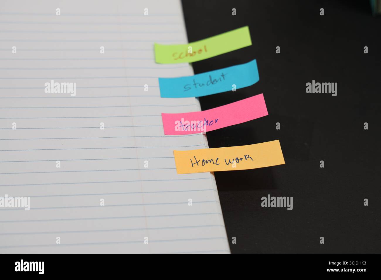 Sticky Note For Homework sticky notes stuck to a school notebook written on them student teacher ...