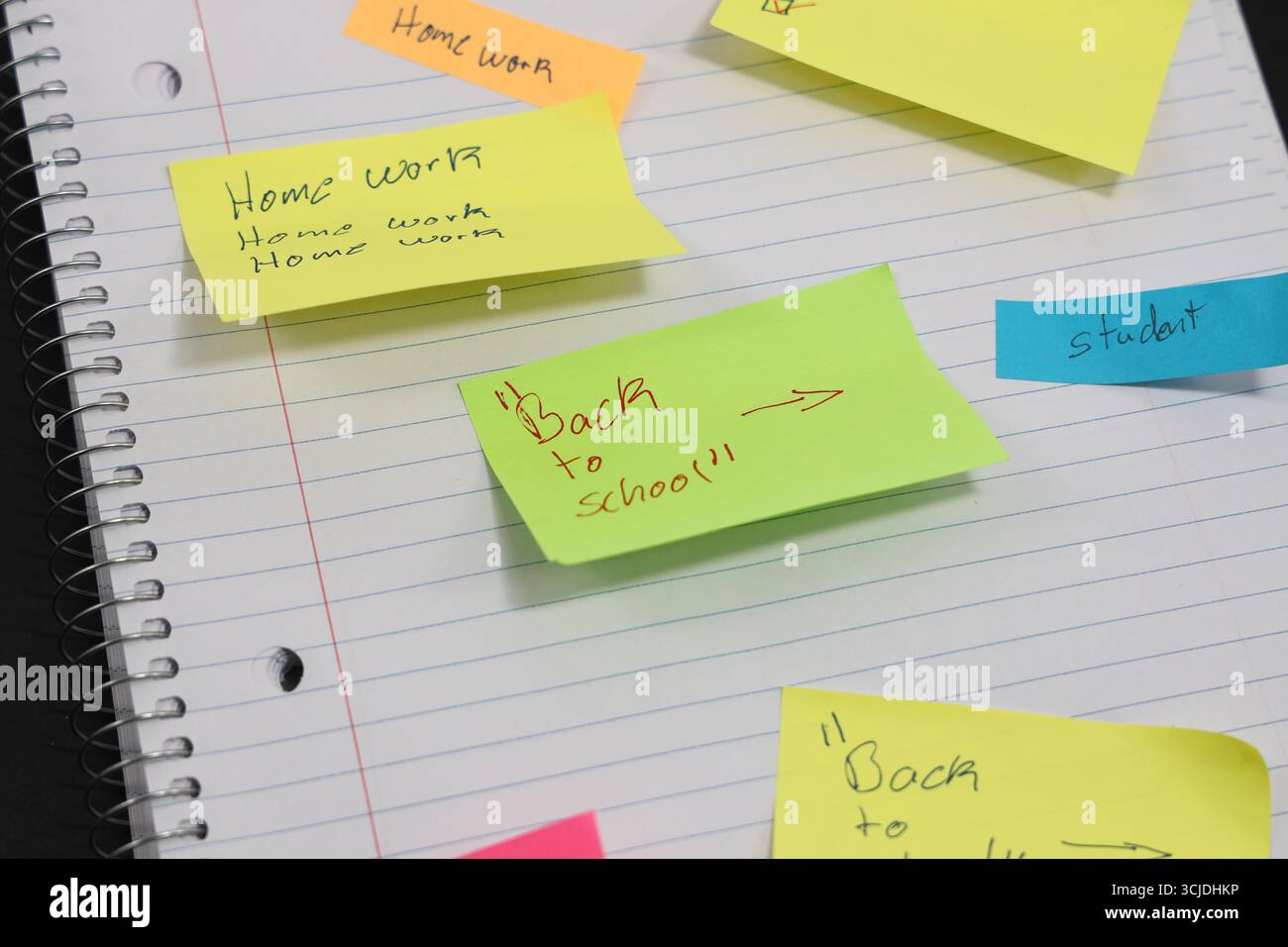 Sticky Note Homework sticky notes stuck to a school notebook written on them student teacher ...