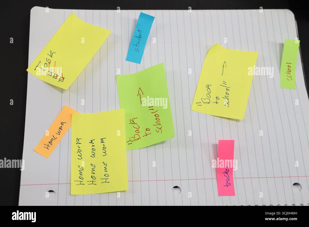Stuck Up Notes sticky notes stuck to a school notebook written on them student teacher ...