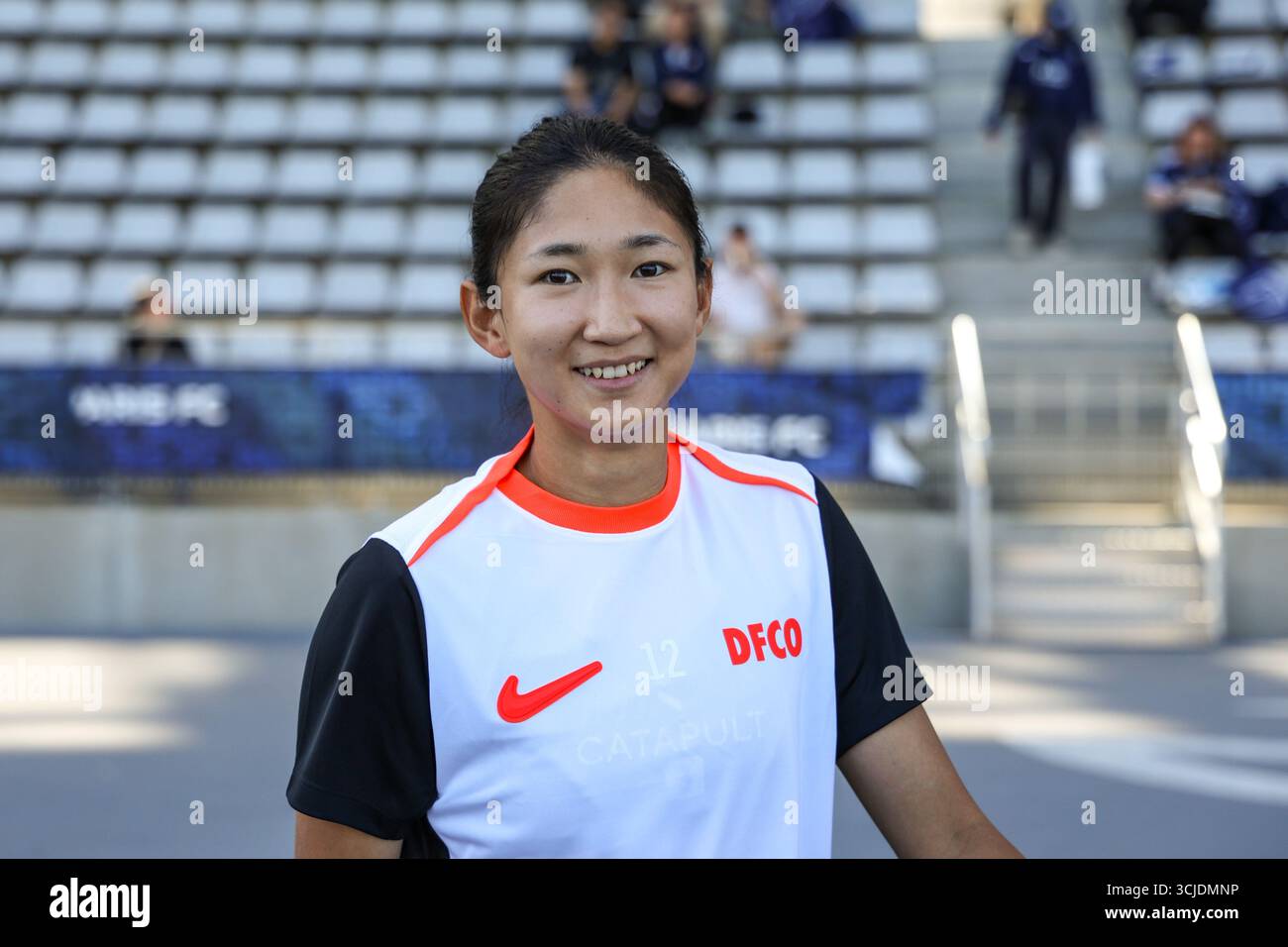 Paris, France, September 6th 2025: Yanwen Wang (12 Dijon FCO) smiles ...