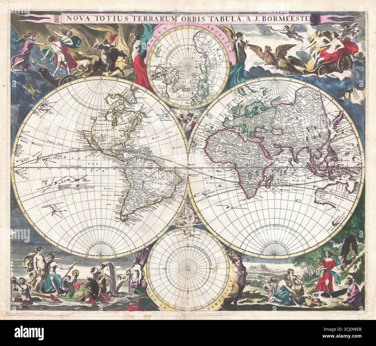 1685 Bormeester Map of the World – Nova Totius Terrarum Orbis Tabula ...