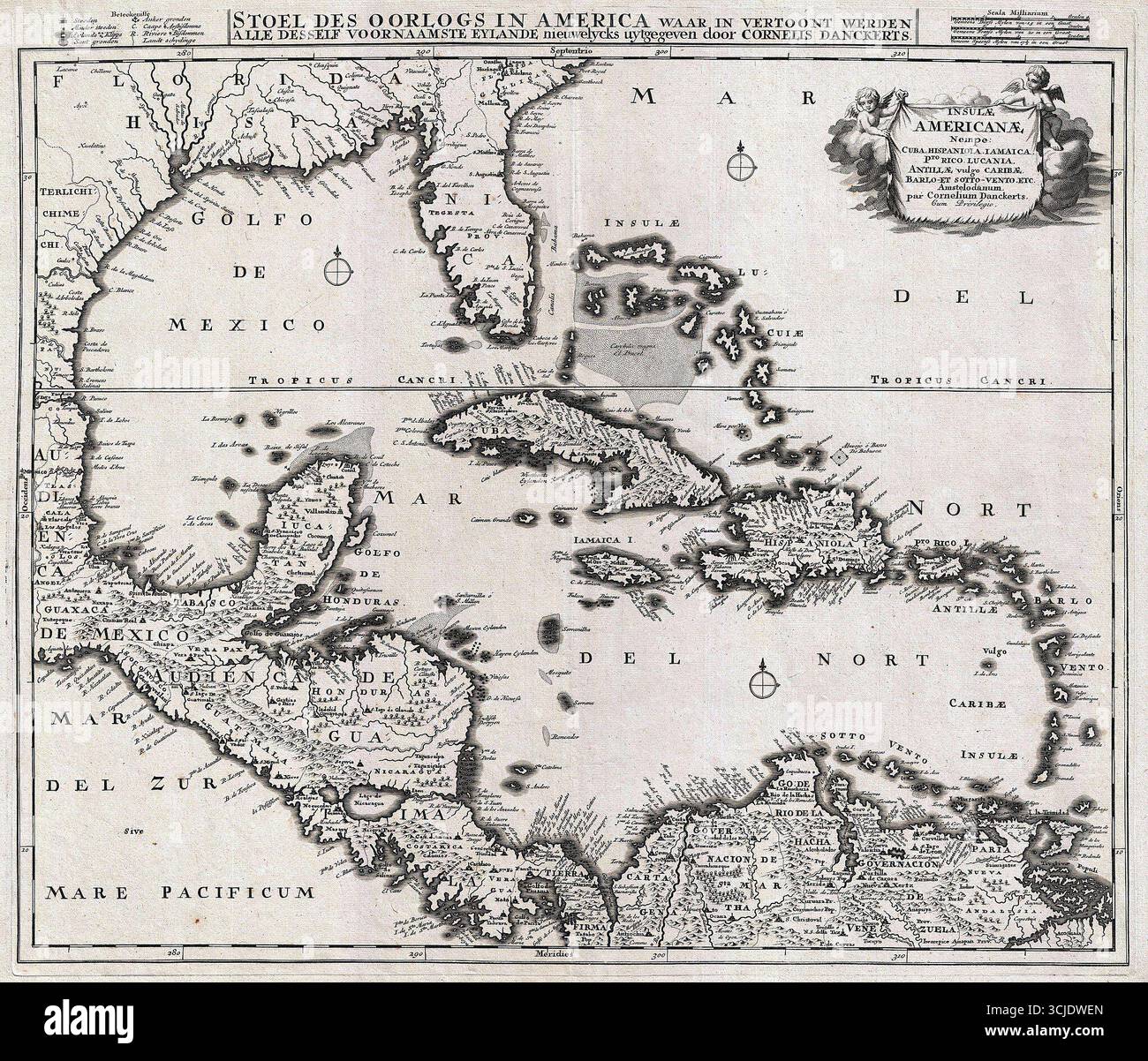 Carte Géographique Antique Mentelle 1782 - Jamaïque, Haïti, Cuba, Bahamas - Original