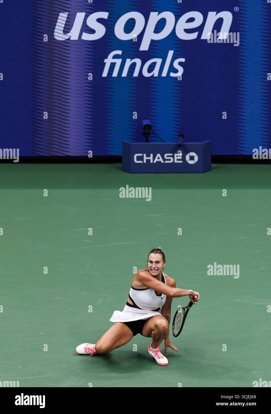 Queens, United States. 06th Sep, 2025. Queens, New York City. 06 Sep 2025: Aryna Sabalenka in the women's final during the 2025 US Open. Credit: corleve/Alamy Live News Stock Photo