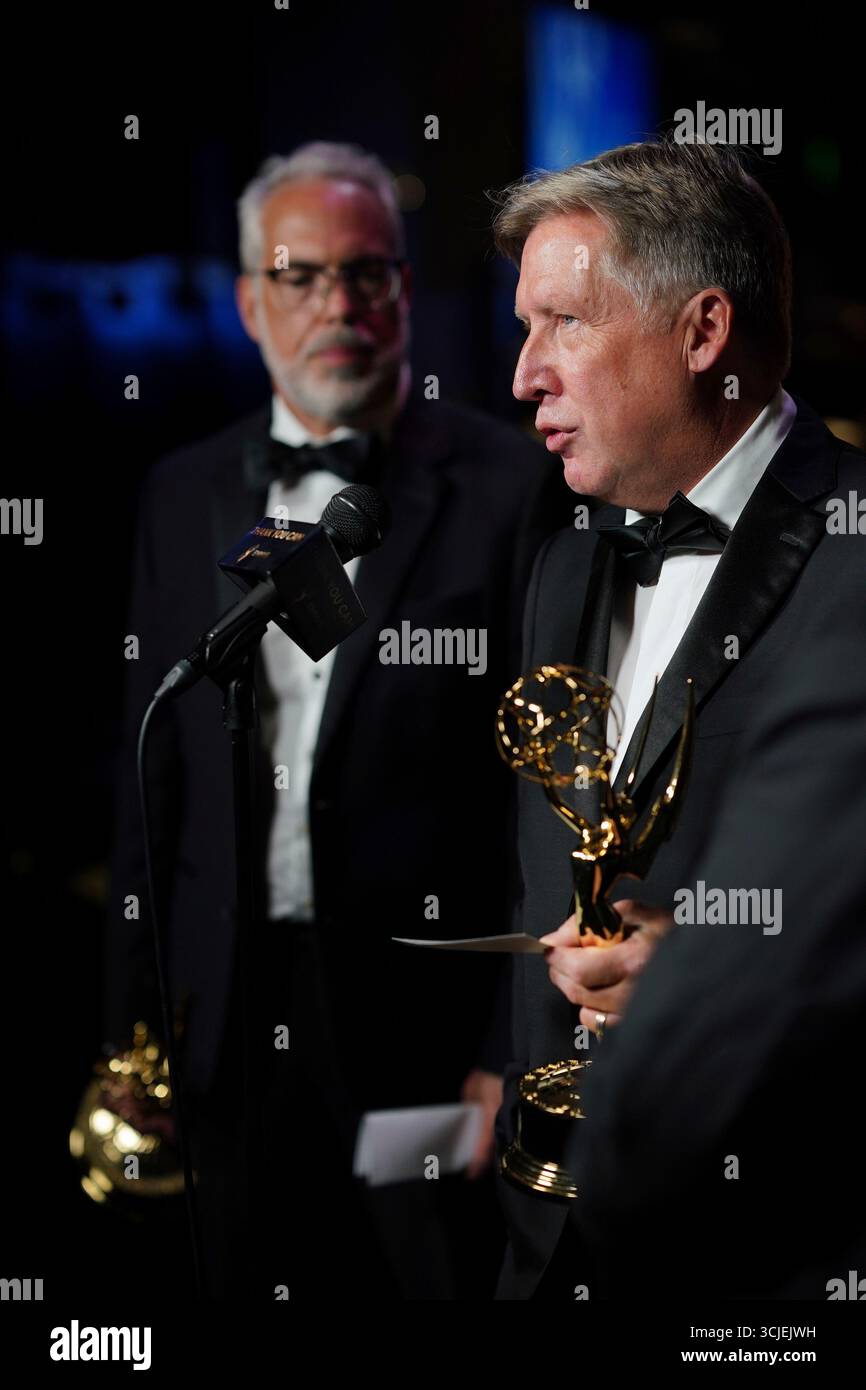 EXCLUSIVE - Jacob Ribicoff, left, and Bob Chefalas backstage during ...
