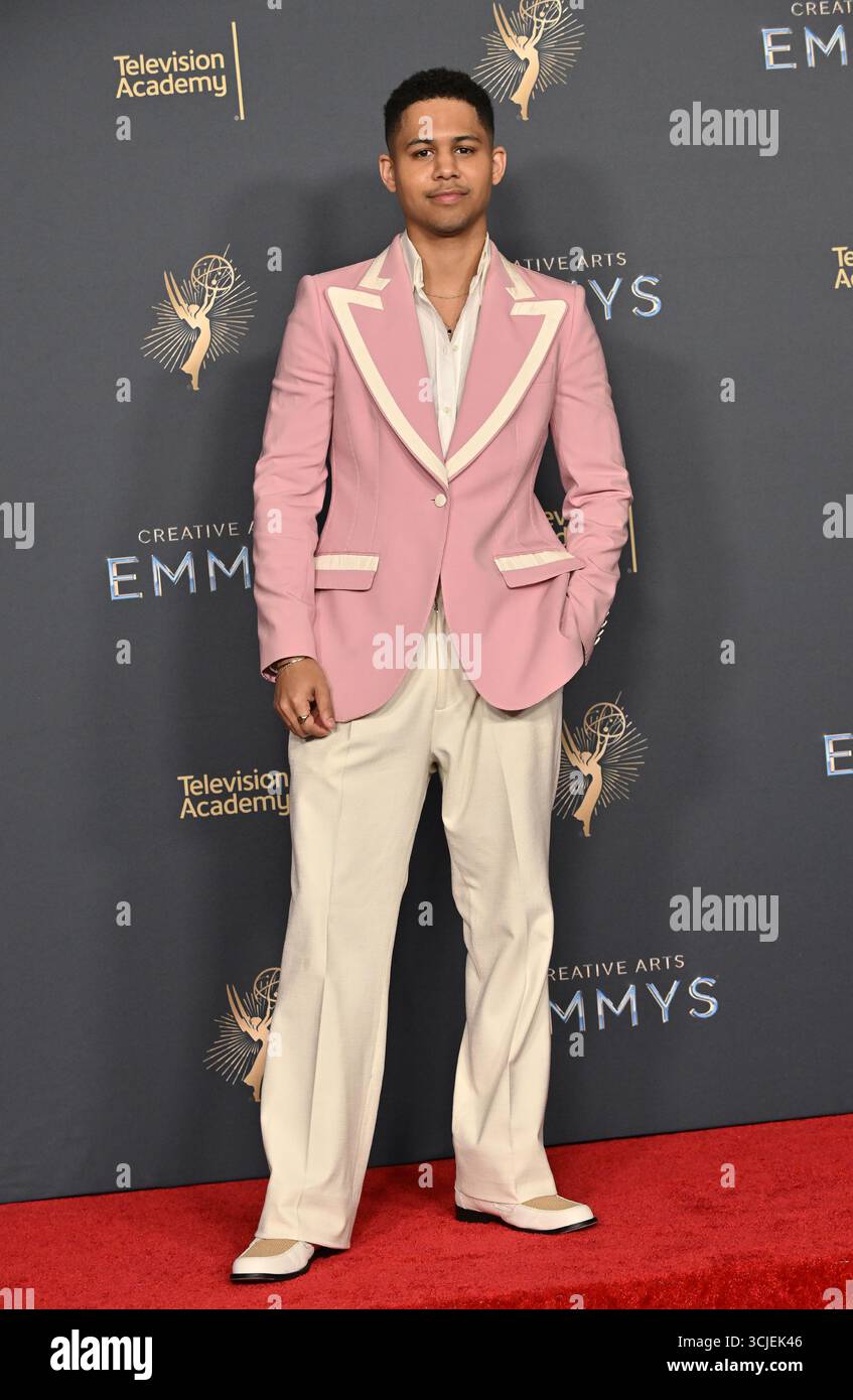 Rhenzy Feliz in the pressroom at the 2025 Creative Arts Emmy Awards at
