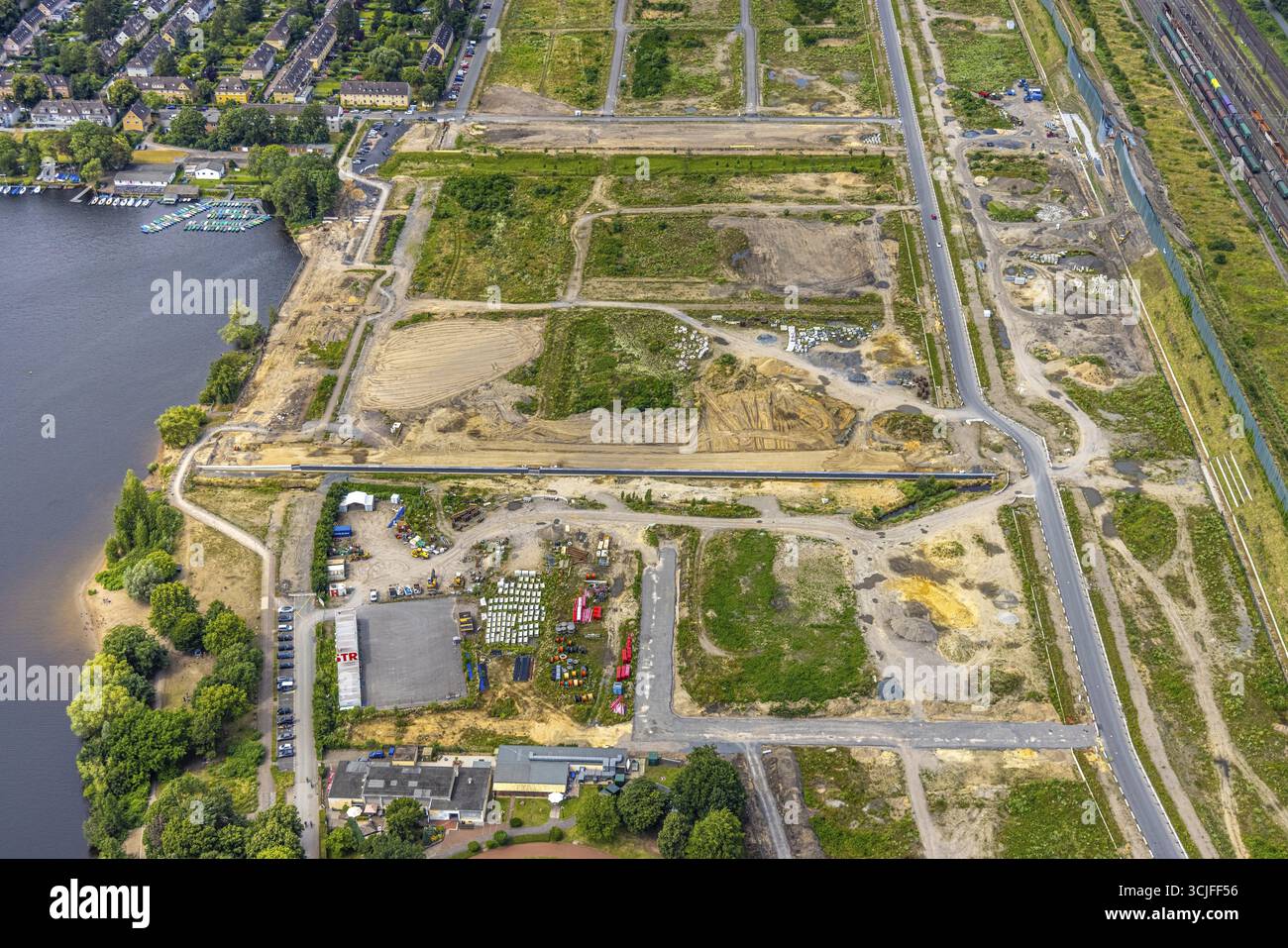 Aerial view, Duisburg-South, planned Duisburg residential quarter at ...