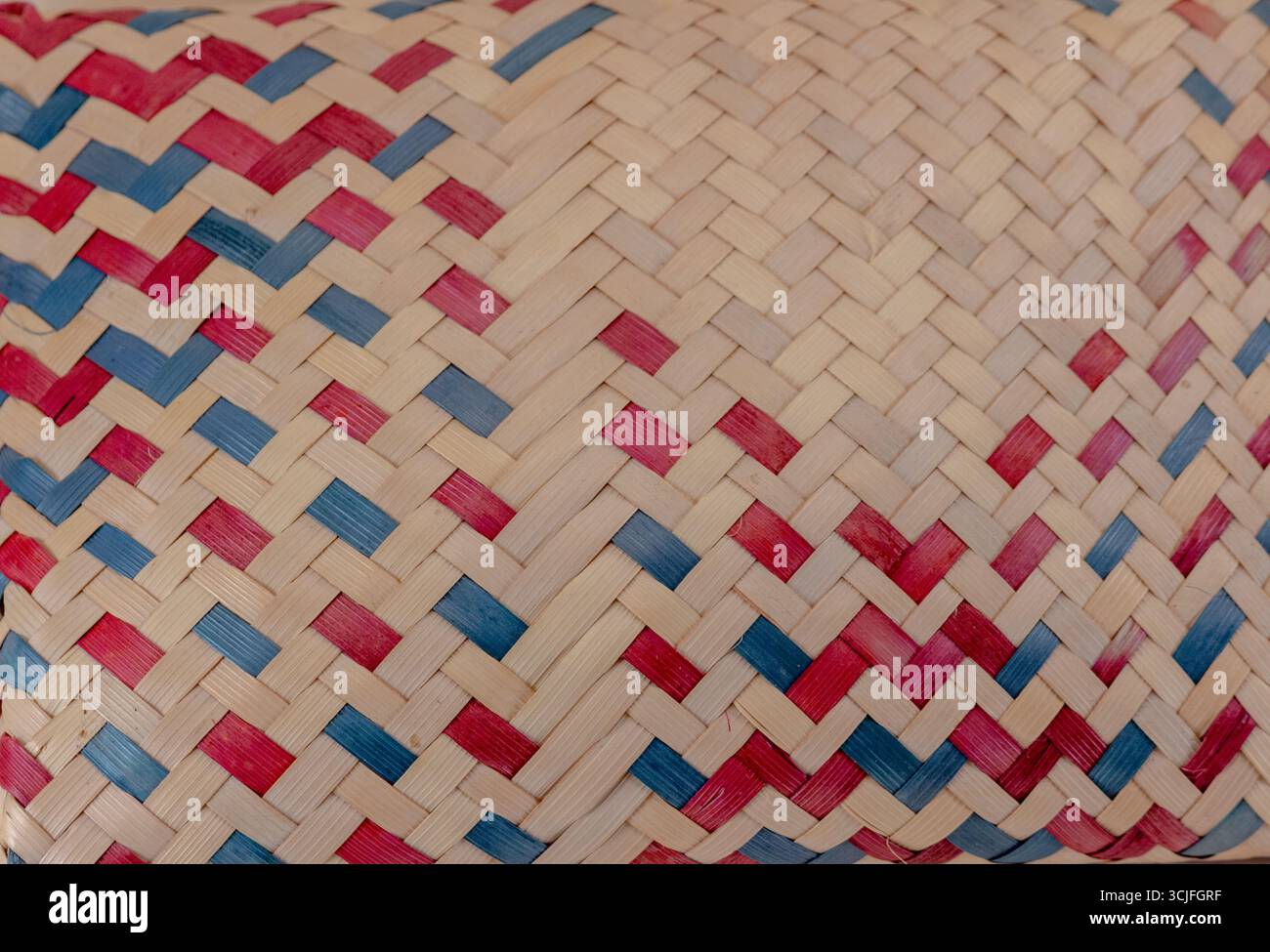 African Palm Leaf Woven Basketry Pattern Stock Photo