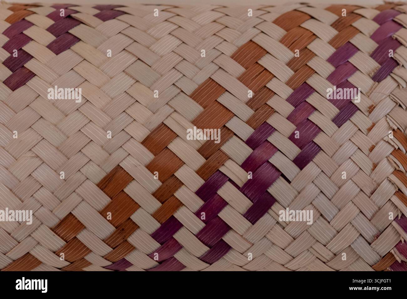 African Palm Leaf Woven Basketry Pattern Stock Photo