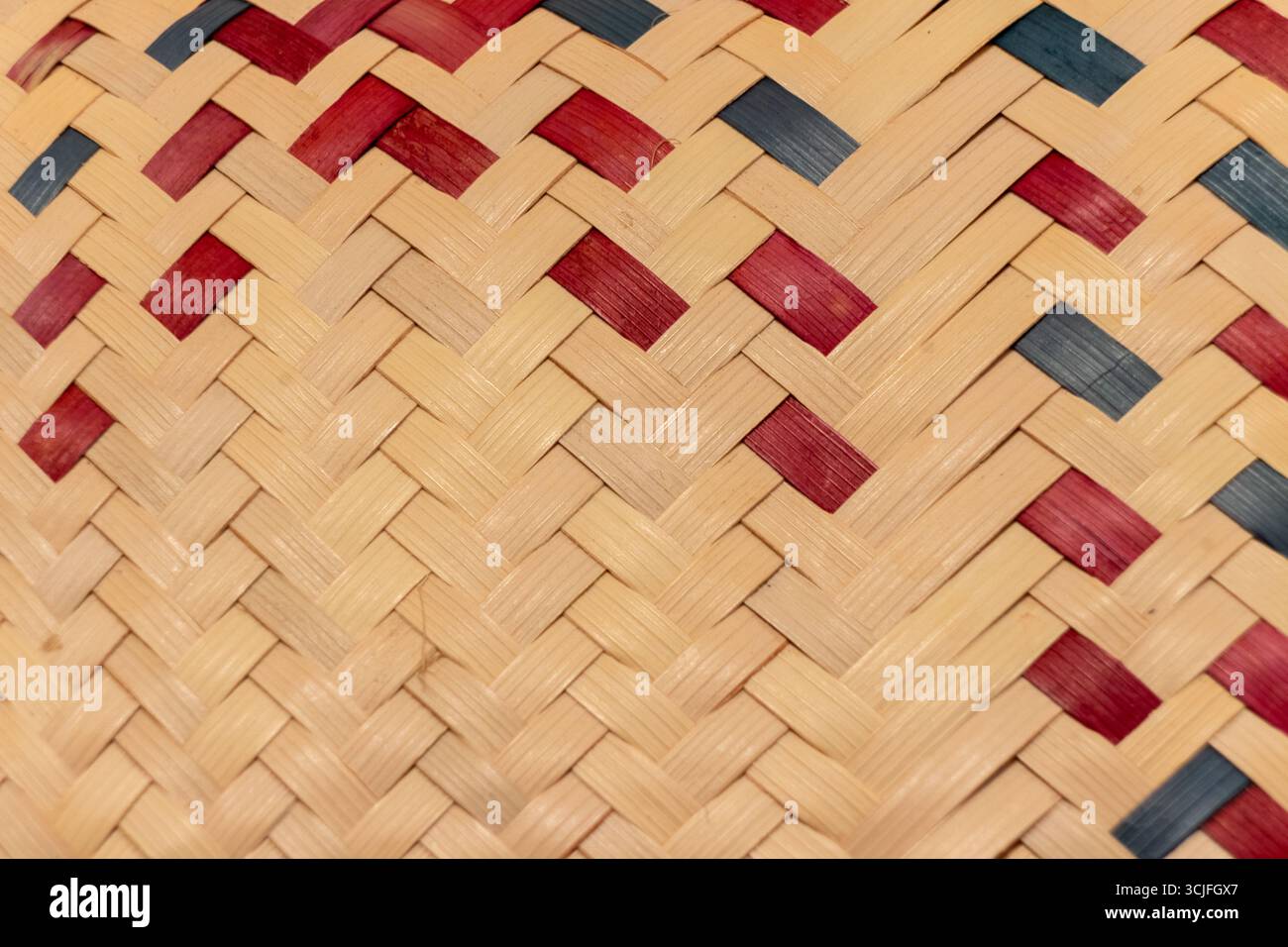 African Palm Leaf Woven Basketry Pattern Stock Photo