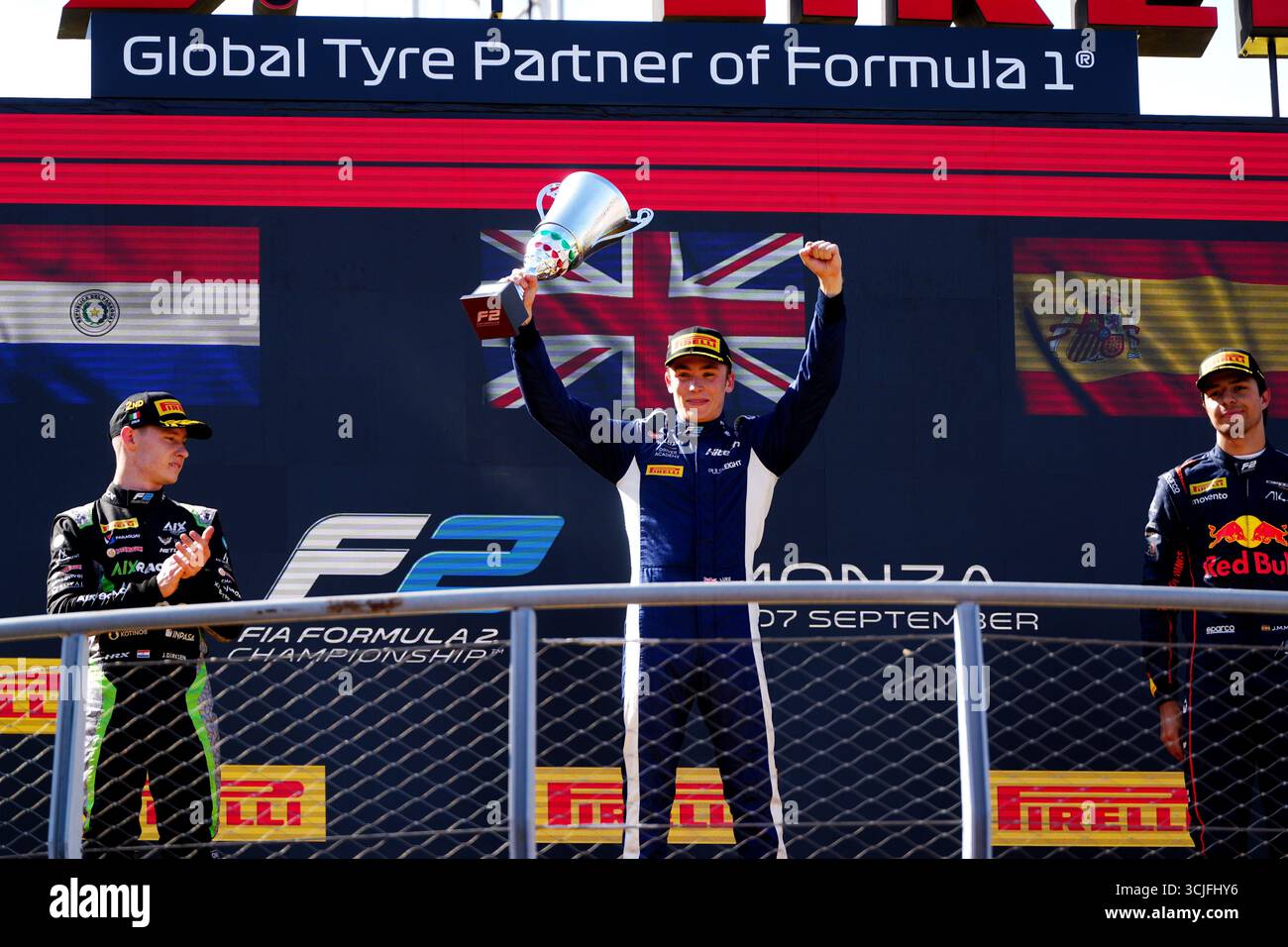 Williams Racing Academy Driver Luke Browning celebrates winning the F2 ...