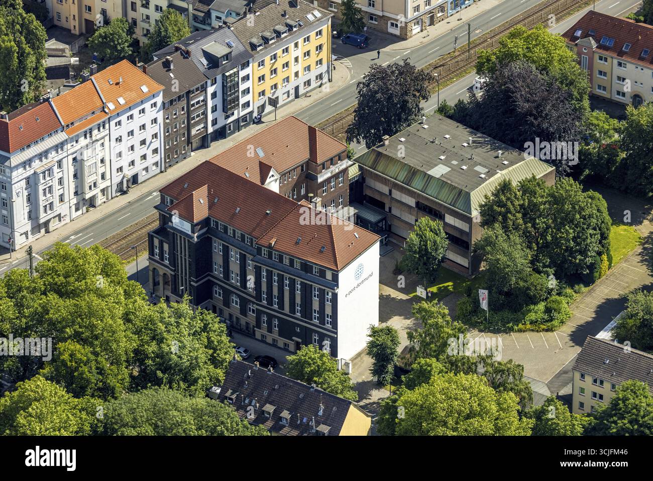 Aerial view, e-port-Dortmund, office building and competence centre for ...