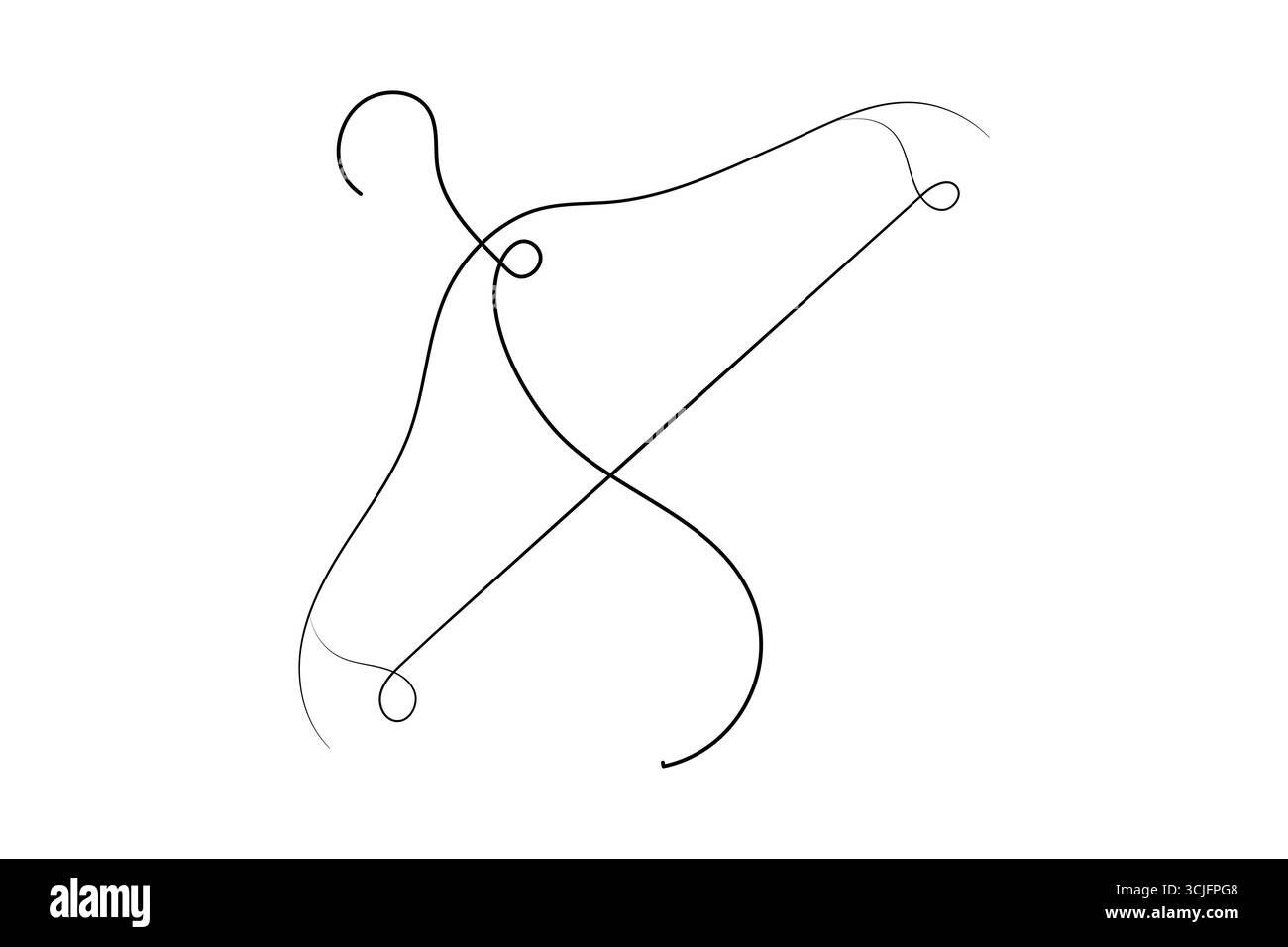 Minimalist clothes hangers single line art isolated vector design Stock Vector