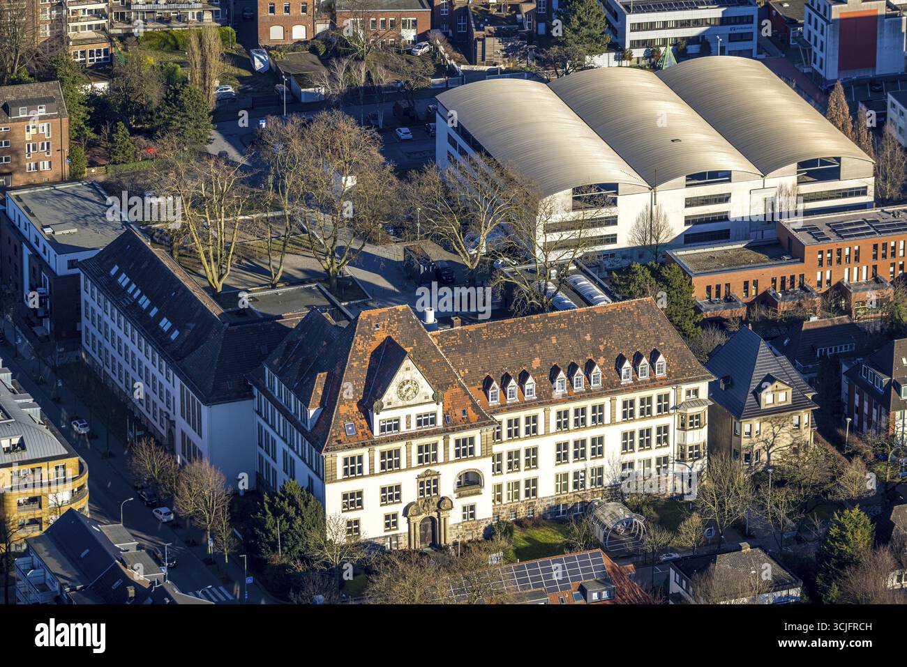 Aerial view, August Everding Cultural Centre, multi-storey car park Am ...