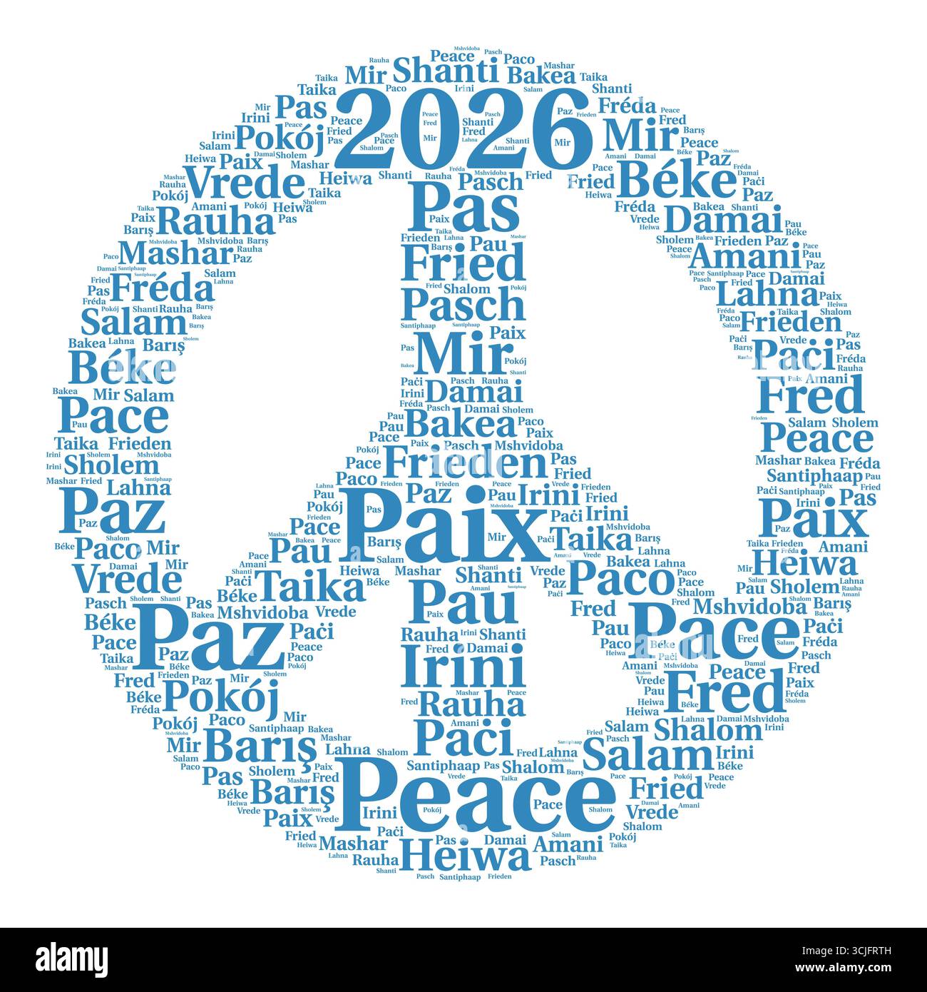 Peace 2026 symbol icon illustration Stock Photo - Alamy