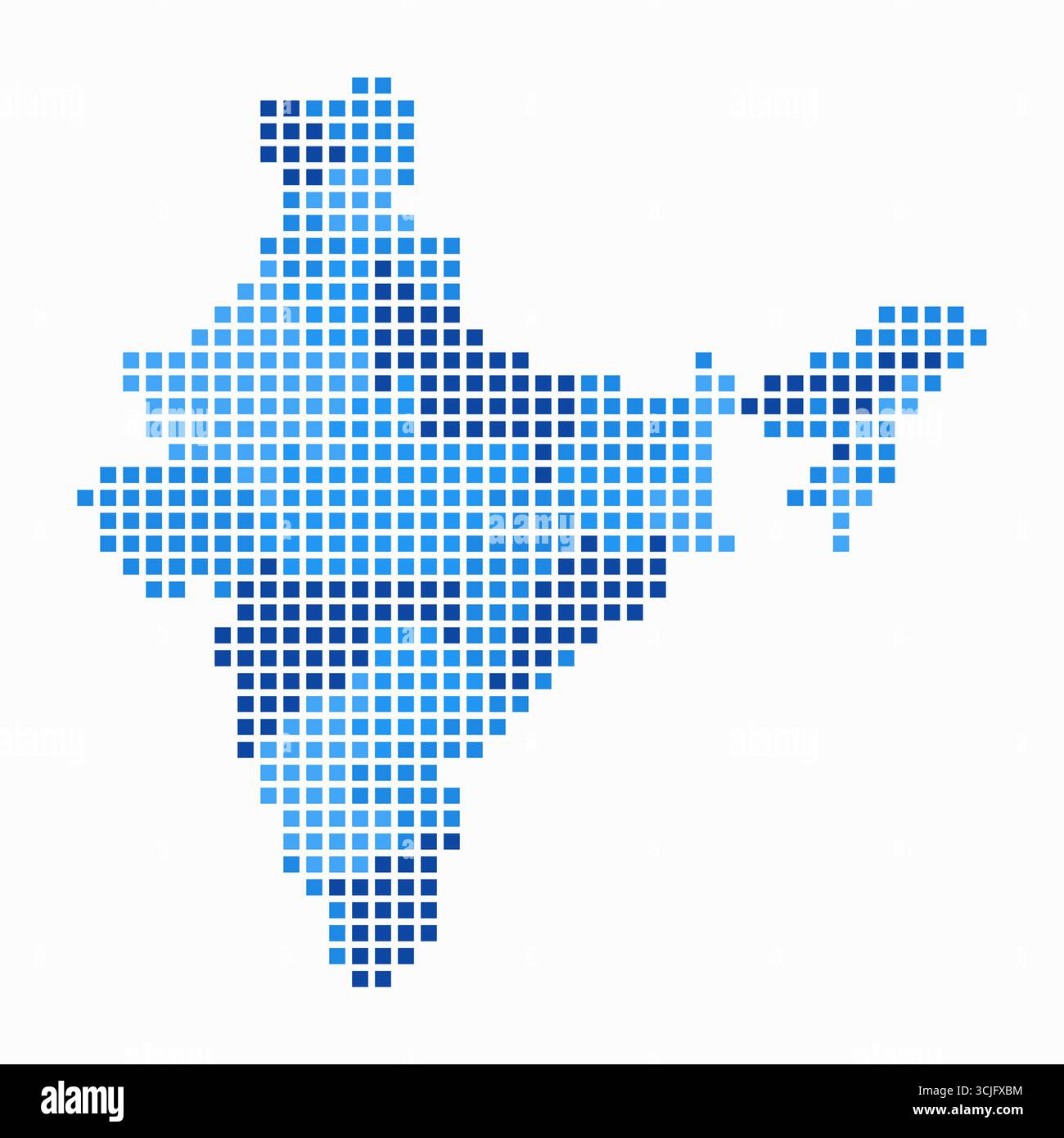 India dotted map. Digital style map of the country on white background ...