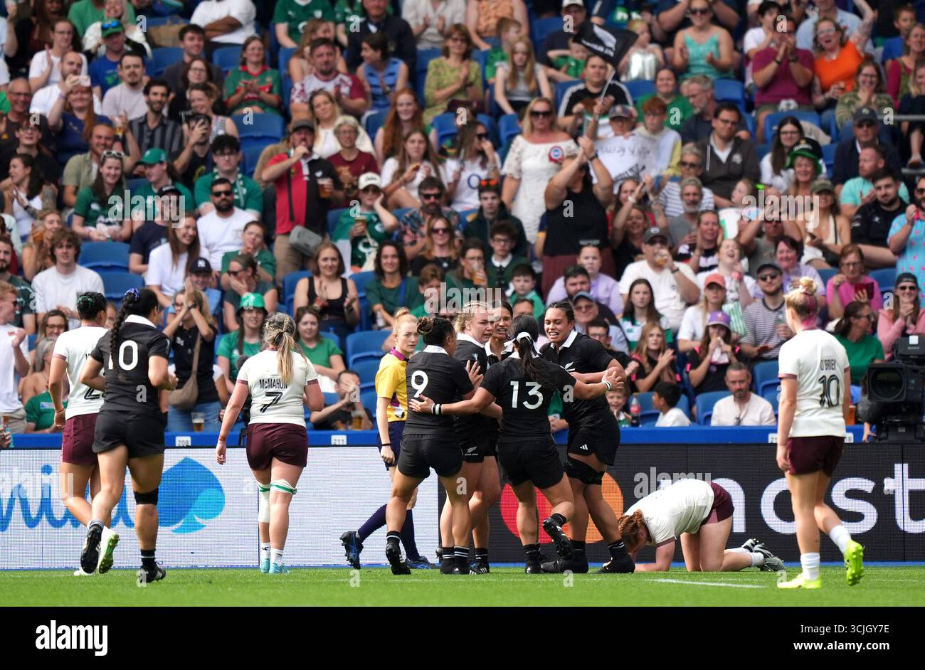 New Zealand's Braxton Sorensen-McGee celebrates scoring their side's ...