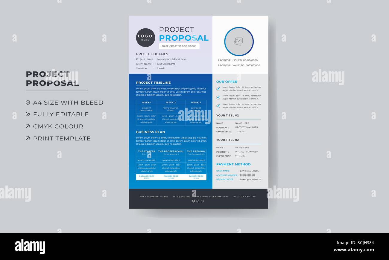New Business Project Proposal design template Stock Vector