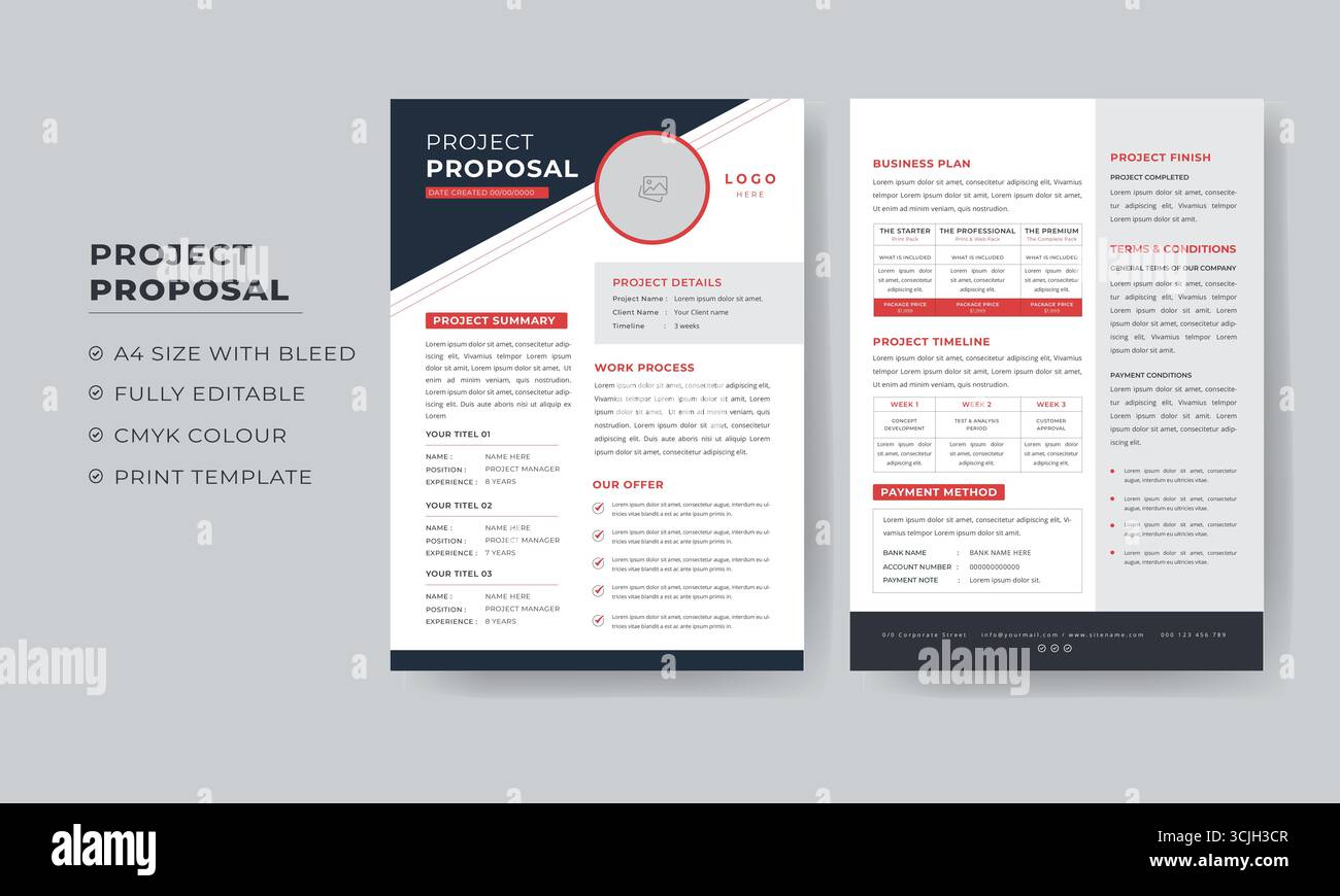 New Business Project Proposal design template Stock Vector