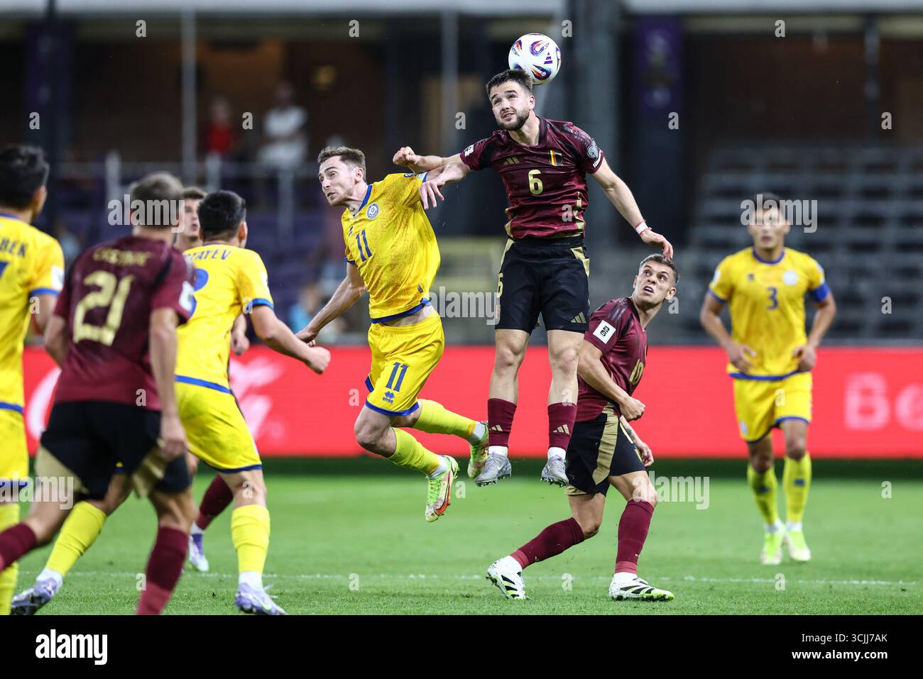Kazakhstan Yan Vorogovskiy and Belgium's Nicolas Raskin fight for the ...