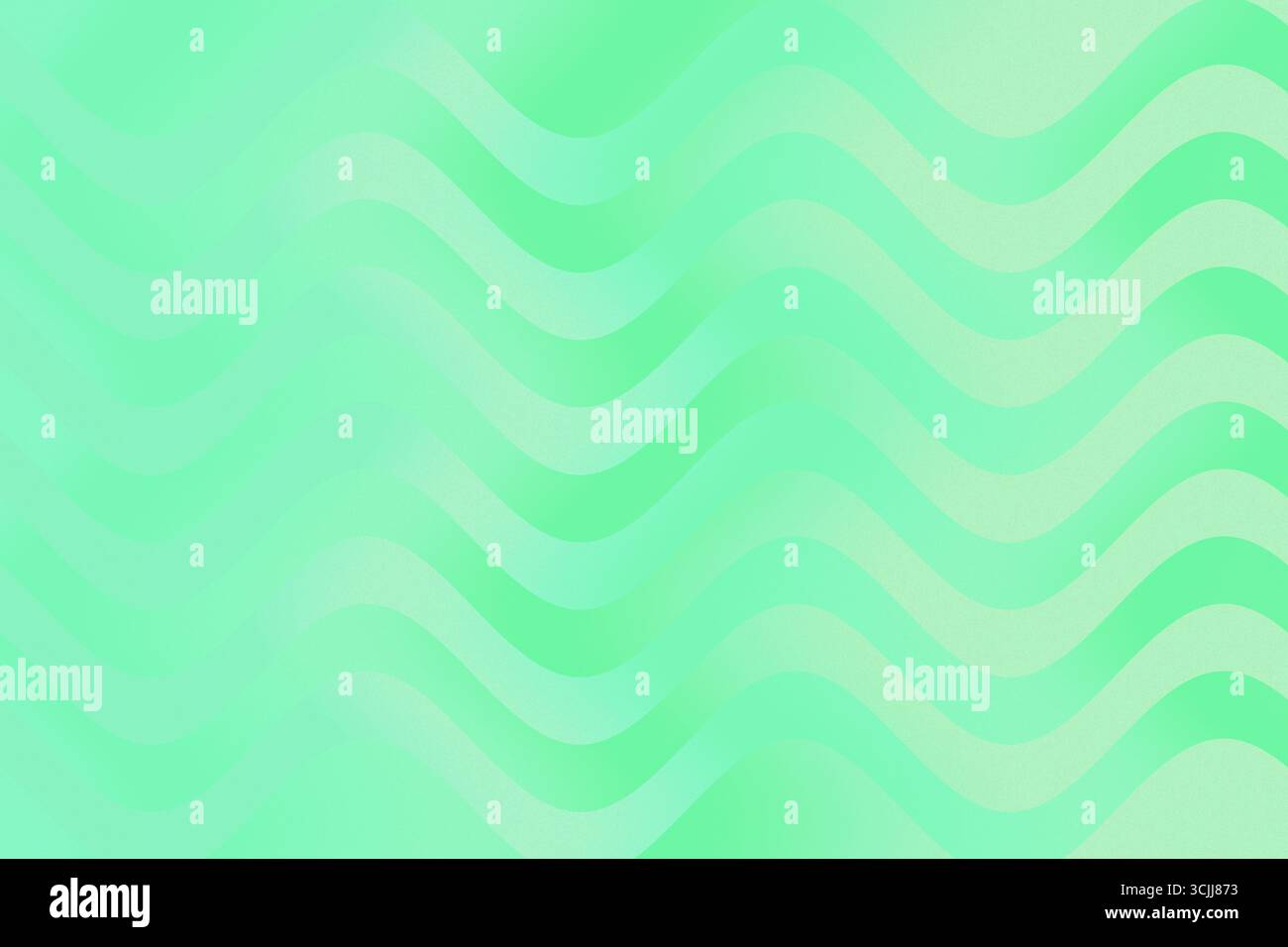 Abstract wavy line pattern on a mint green background with a soft gradient and glowing effect. Stock Photo