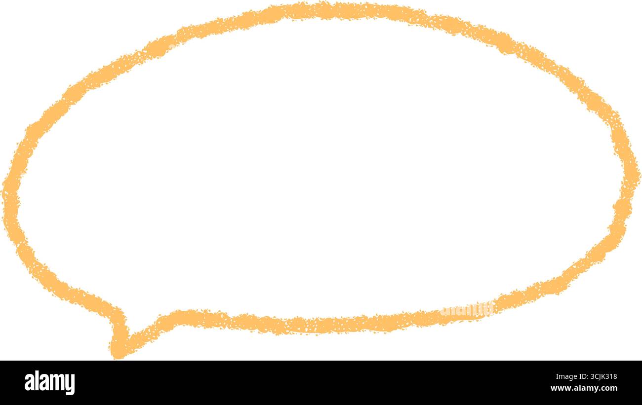 Hand Drawn Crayon Speech Bubble Outline Stock Vector