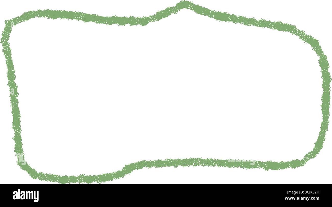 Green Organic Crayon Squiggle Frame Box Stock Vector