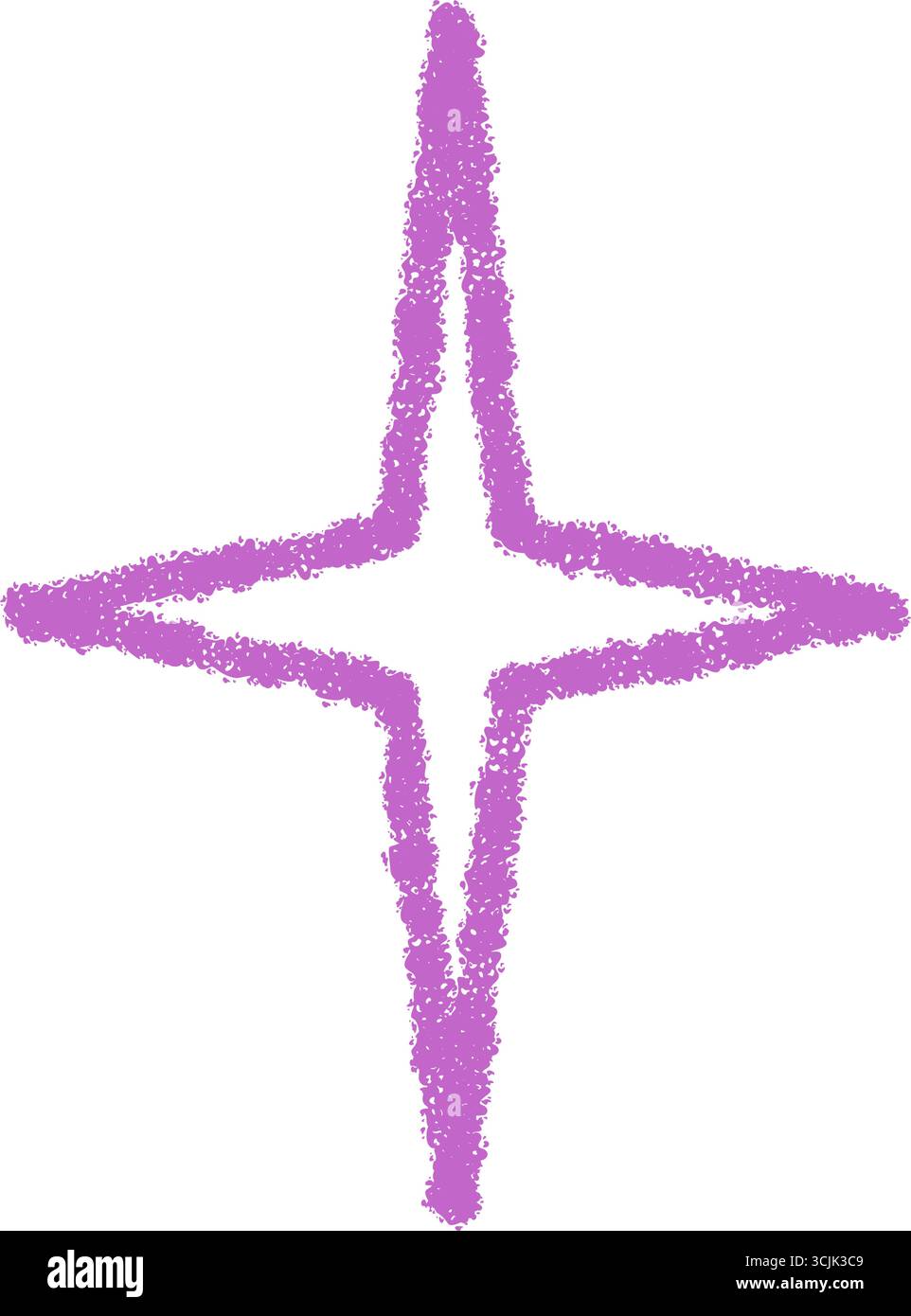 Crayon Magic Star Burst Outline Symbol Stock Vector