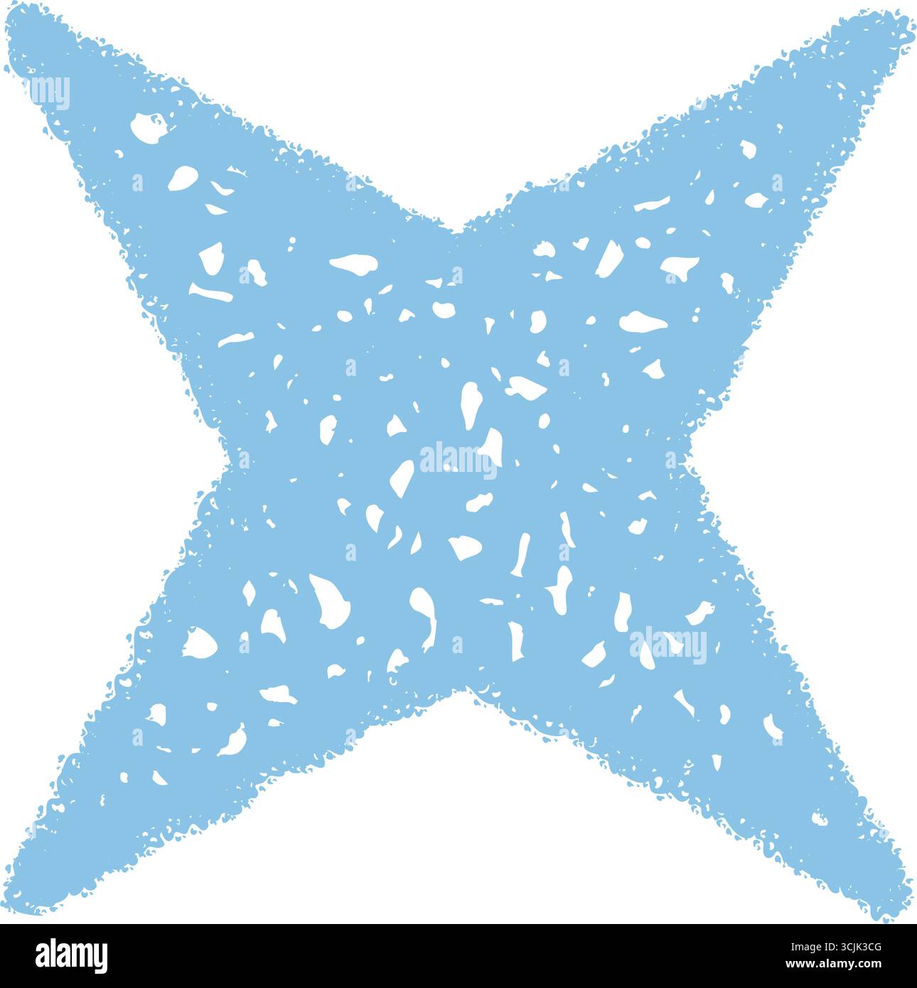 Blue Crayon Sketch Star Symbol Stock Vector