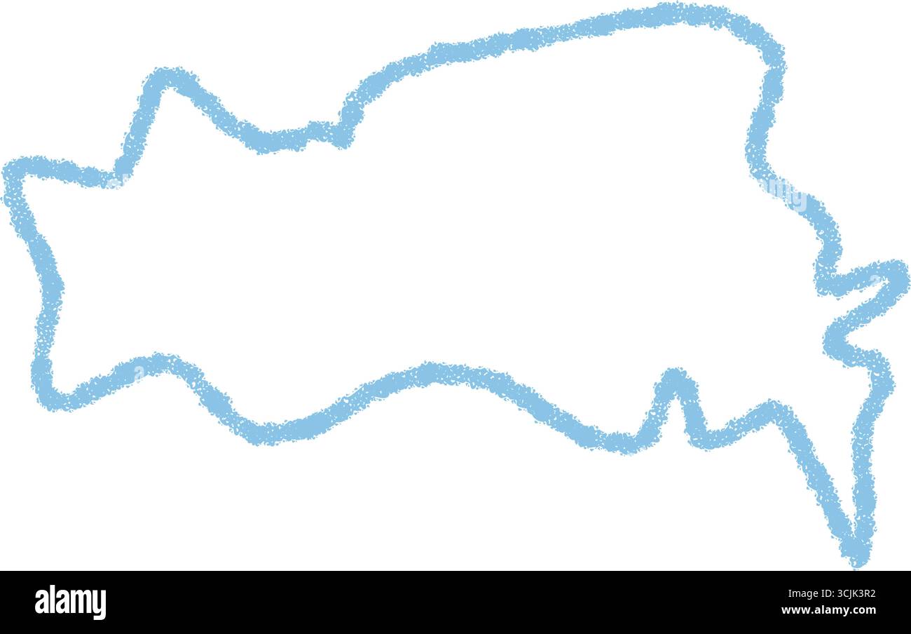 Blue Crayon Squiggle Speech Bubble Stock Vector