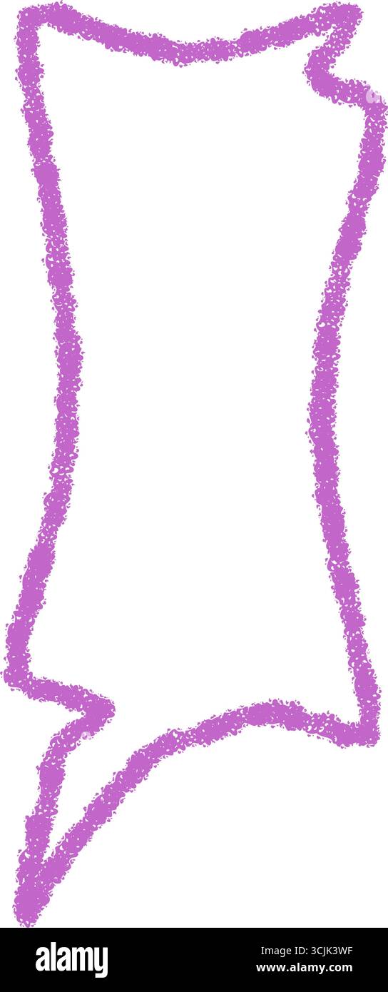 Wavy Chalk Speech Balloon Outline Stock Vector