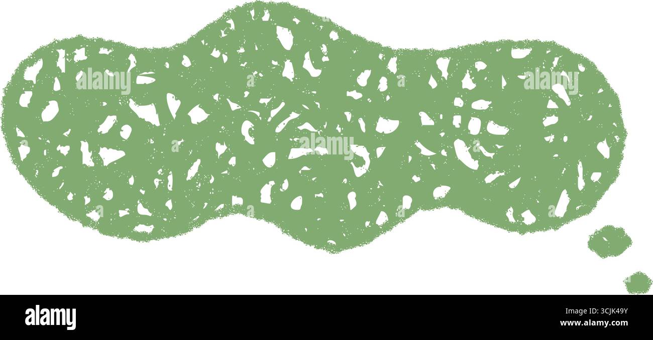 Green Fluid Crayon Speech Balloon Stock Vector