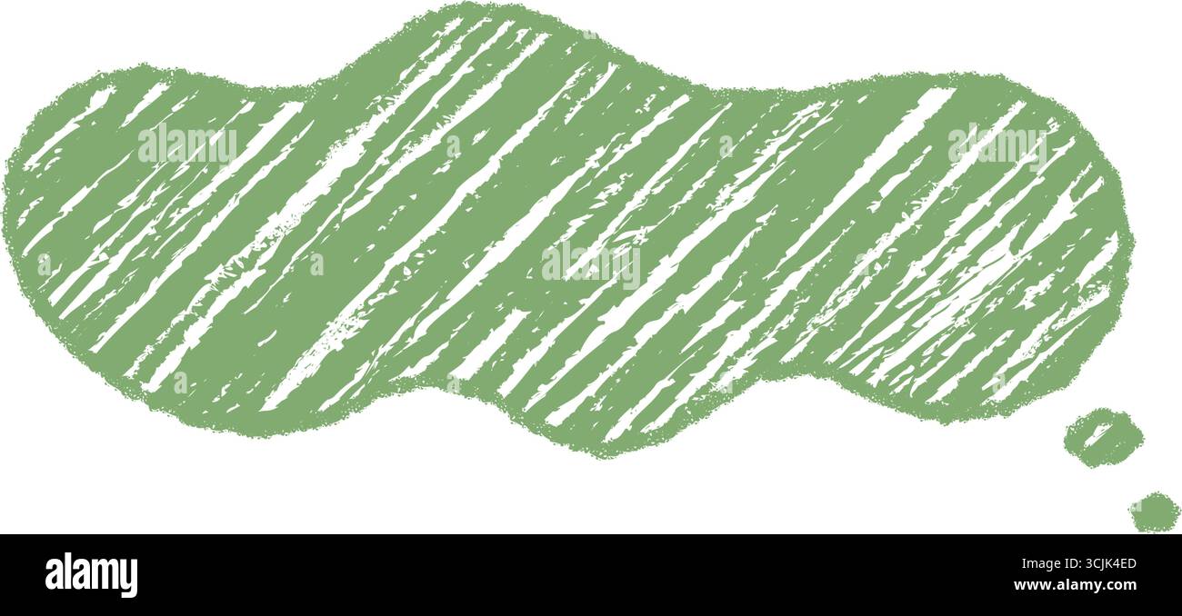 Green Crayon Scribble Speech Bubble Stock Vector
