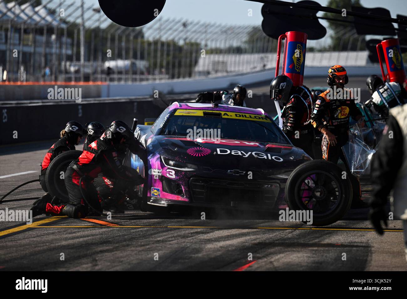Madison I'll Raceway Austin Dillion pits during a NASCAR Cup Series auto race at World Wide ...