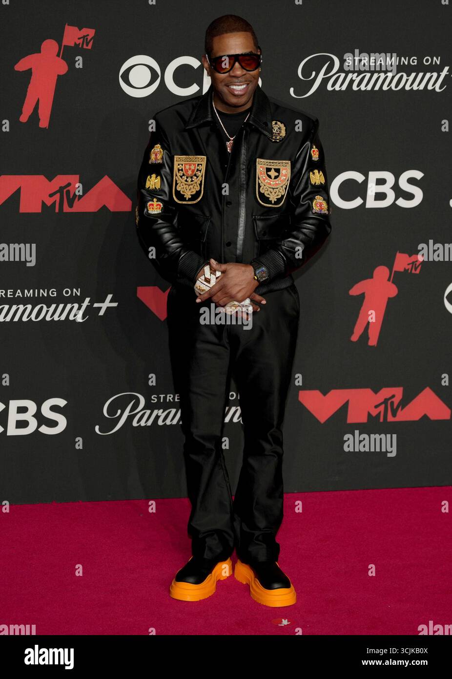 Busta Rhymes arrives on the red carpet at the 2025 MTV Video Music ...