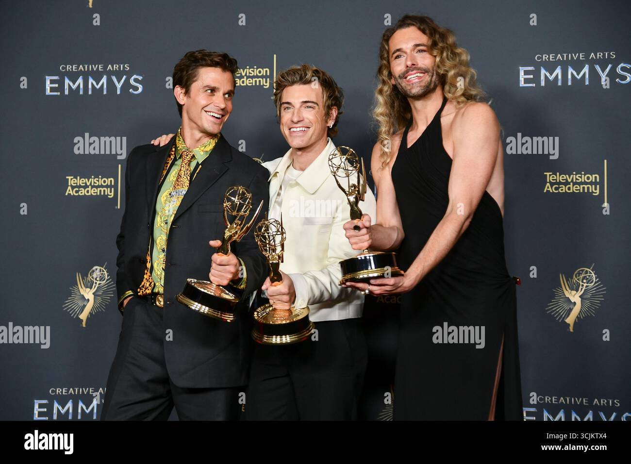 Antoni Porowski, from left, Jeremiah Brent, and Jonathan van Ness pose ...