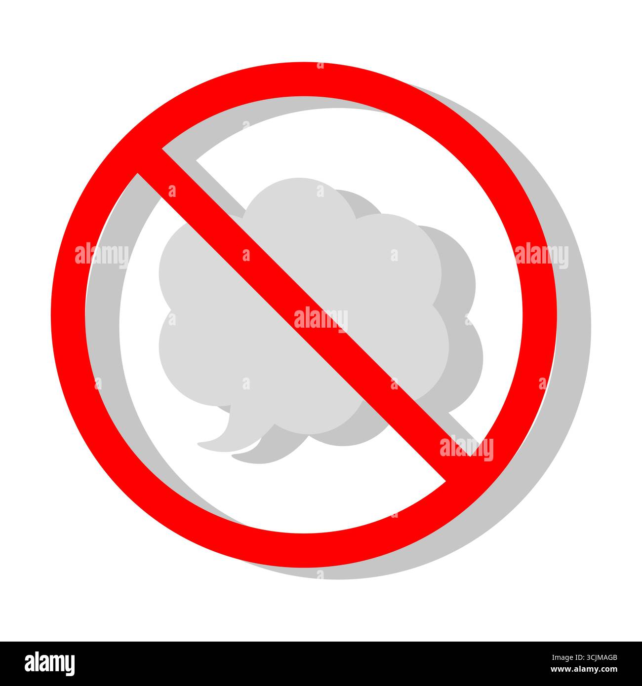 Forbidden chat cloud. No talking symbol. Silent communication sign ...