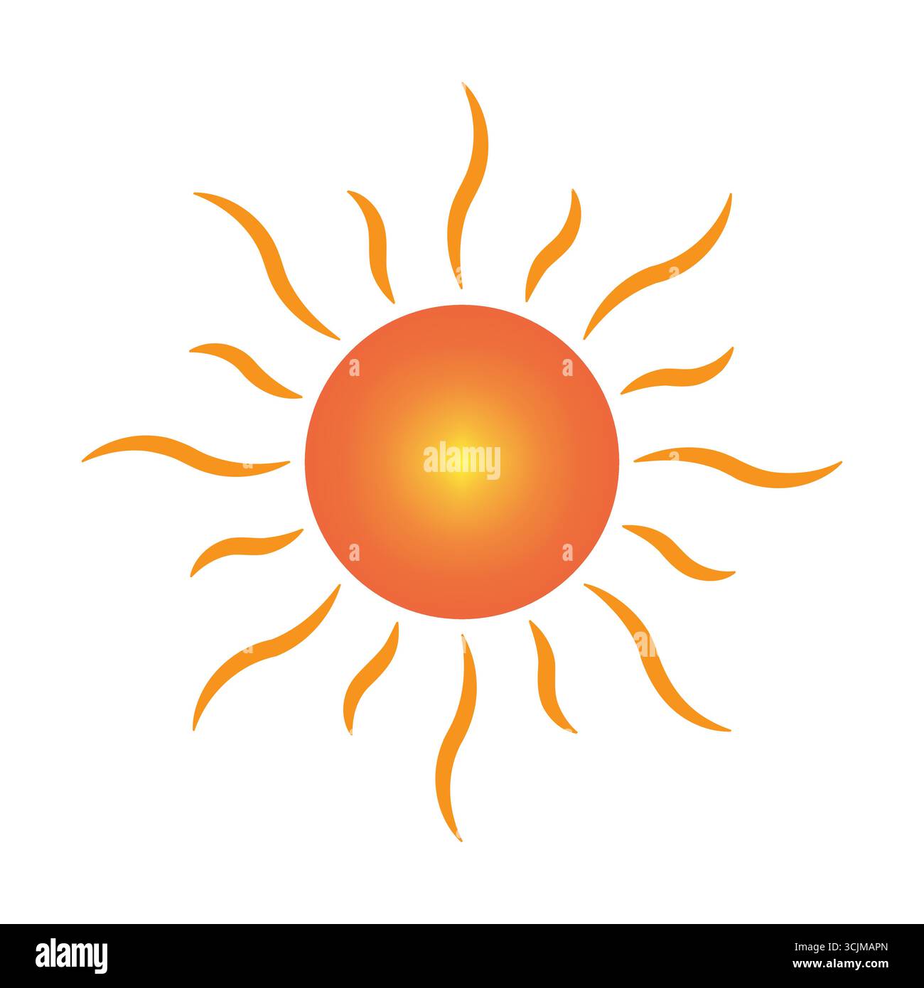 Colorful sun icon. Solar light symbol. Gradient summer Vector. Warm weather sign. EPS 10. Stock Vector