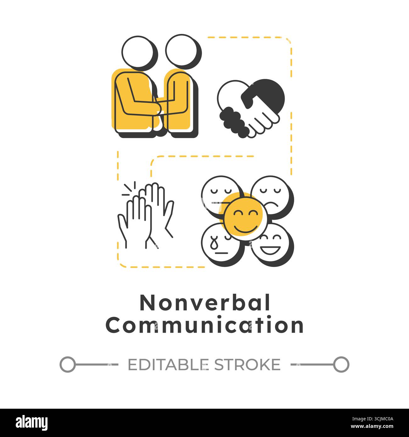 Nonverbal communication modern linear concept icon Stock Vector