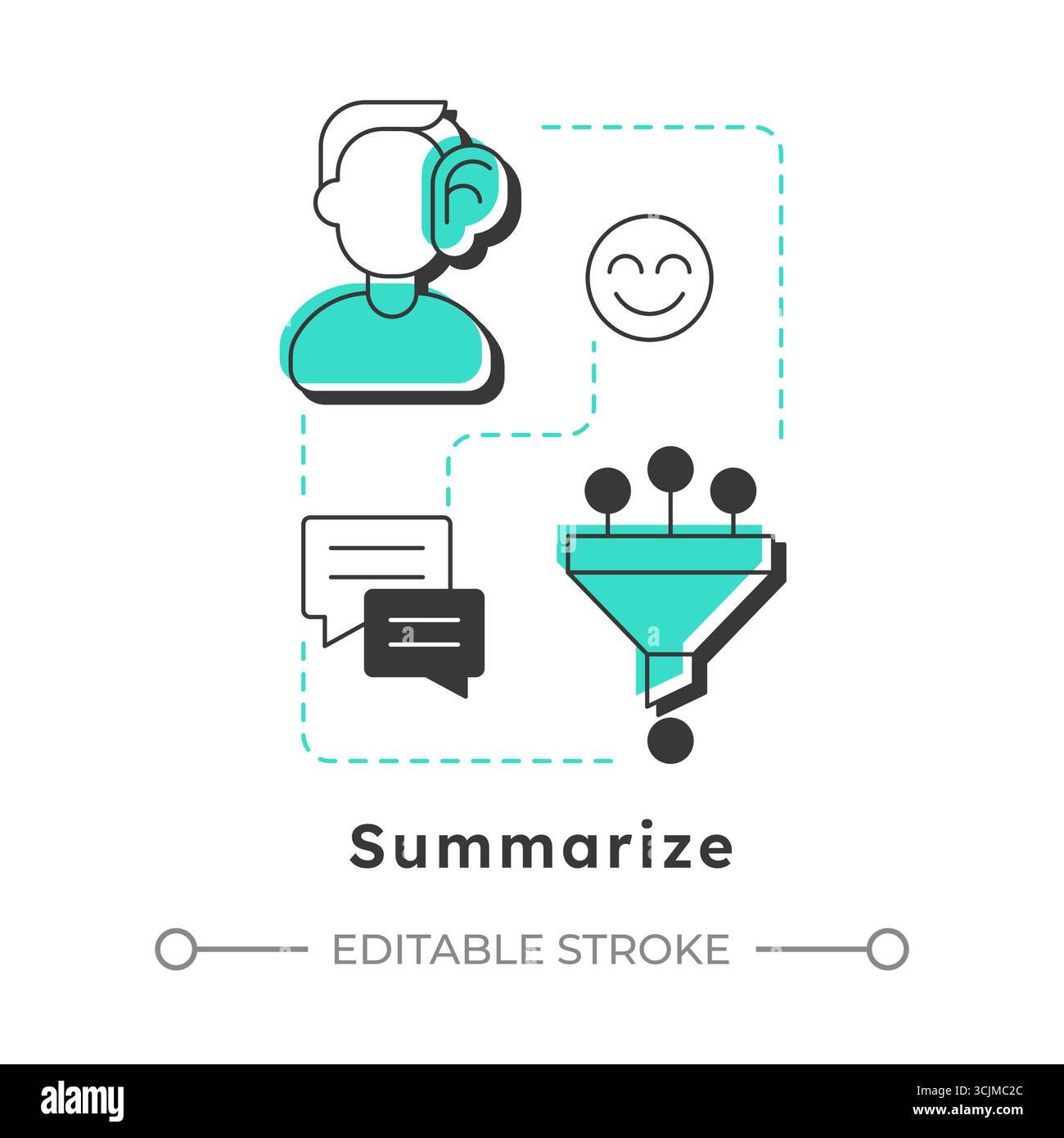 Summarize modern linear concept icon Stock Vector