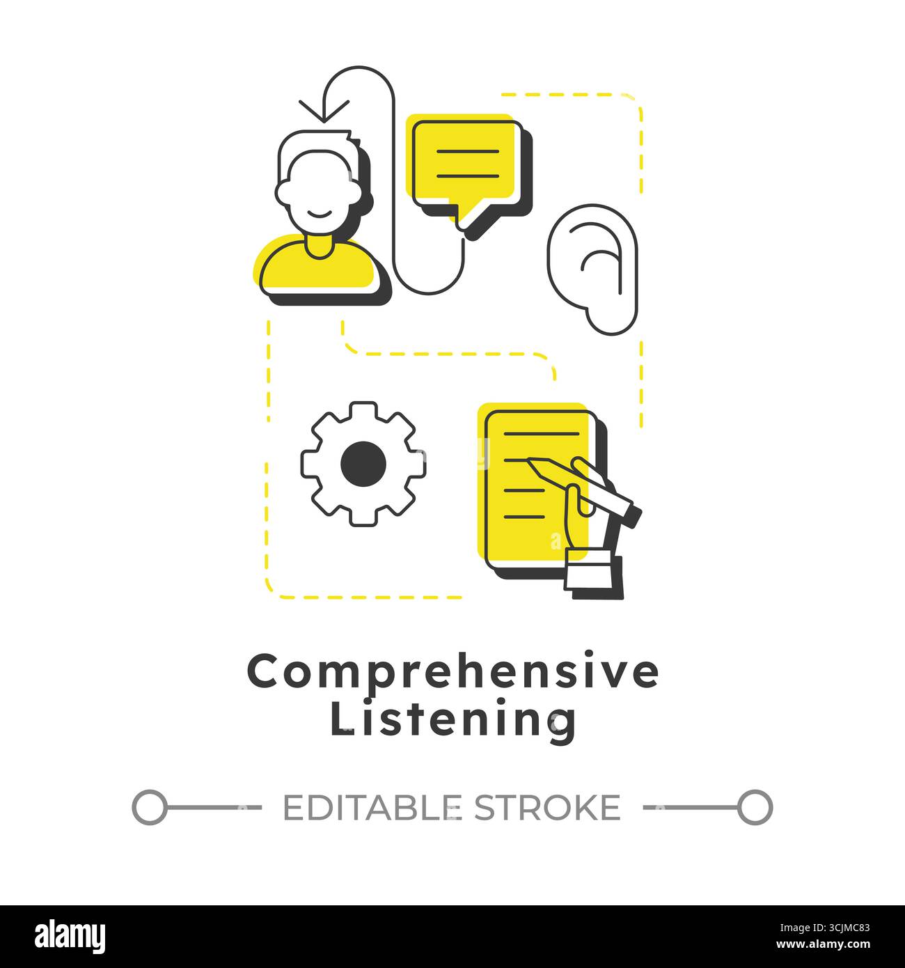 Comprehensive listening modern linear concept icon Stock Vector