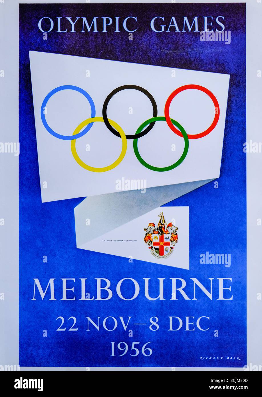 Olympic games poster 1956 hi-res stock photography and images - Alamy