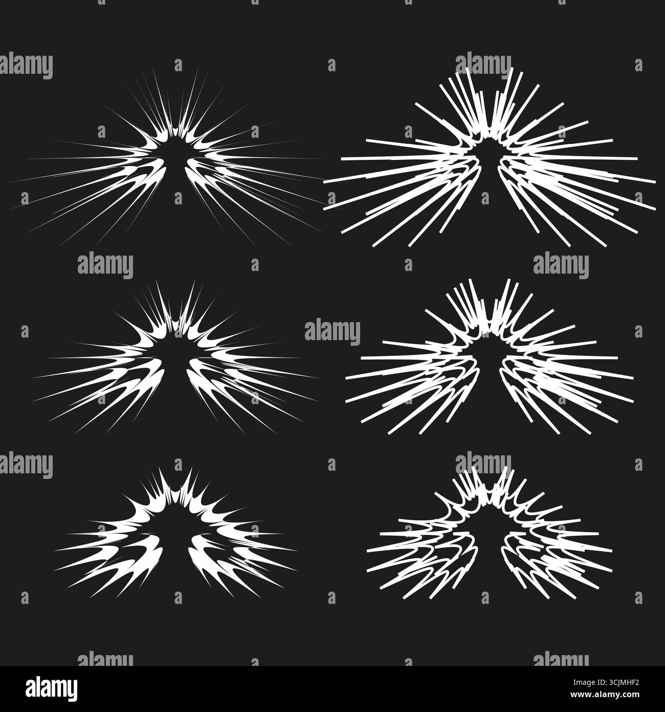 Abstract wing shapes. Geometric feather forms. Vector linear ...