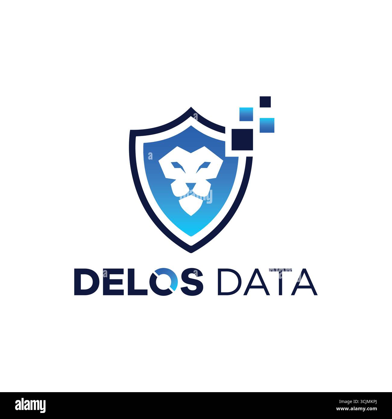 Premium security lion shield tech logo design Stock Vector