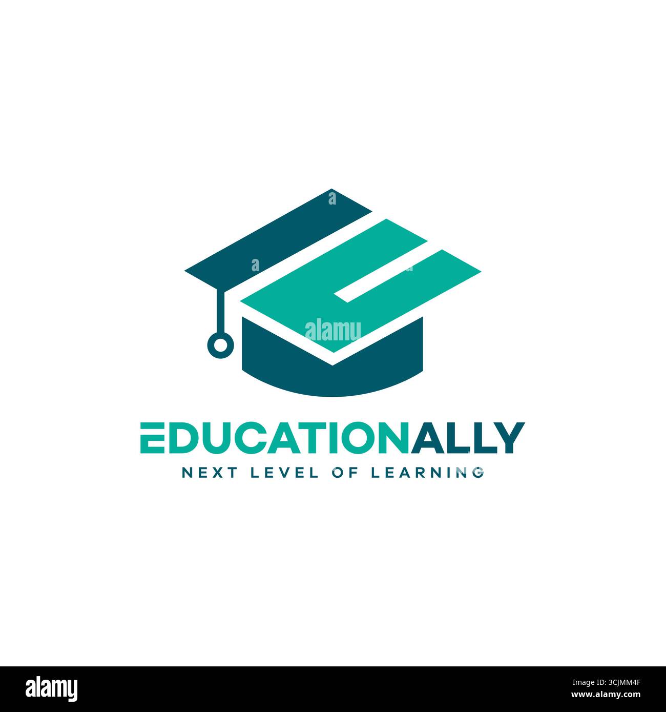 Premium education academy hat study with letter E logo design Stock Vector